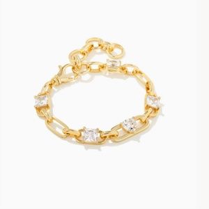 NWOT Kendra Scott Blair Gold Bracelet with Clear Stones